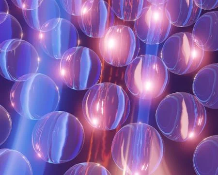 Glass spheres, soap bubbles Stock Illustration