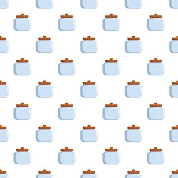 Glass spice jar kitchen container seamless pattern tiling Stockillustratie