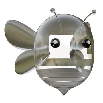 Glass Spring Bee 3D Design Element Illustrazione stock