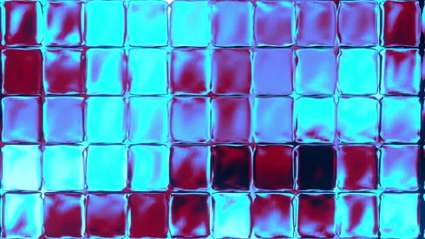 Glass sqaure wall background blue with dark red VJ seamless loop for party00 Stock Footage 341854558