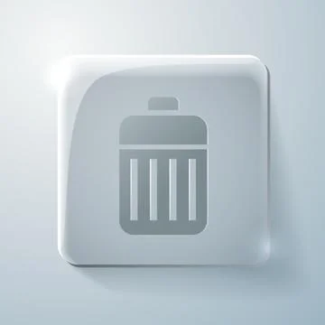 Glass square icon. basket garbage Illustrazione stock