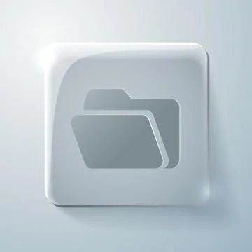 Glass square icon. folder for documents Stock Illustration