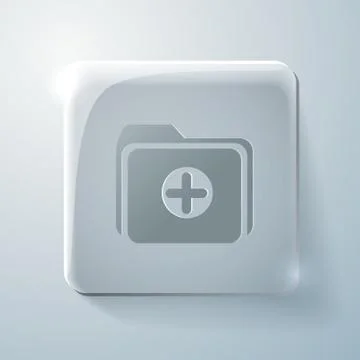 Glass square icon. folder for documents Stock Illustration