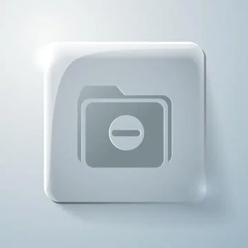 Glass square icon. folder for documents Illustrazione stock