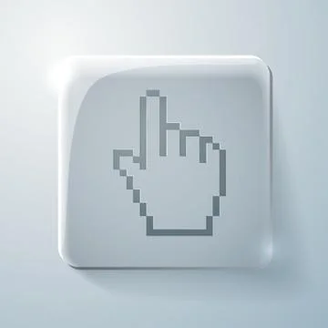 Glass square icon. mouse hand cursor Illustrazione stock