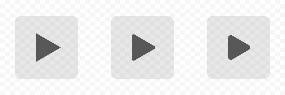 Glass square play button 3d glass icon. Play button logo . Stock Illustration