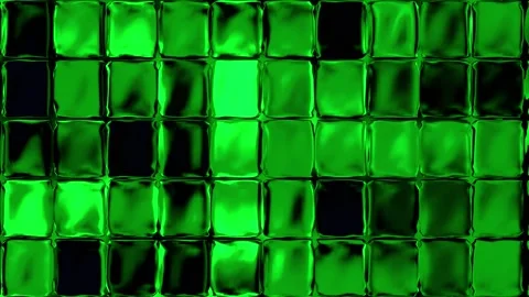 Glass square wall background toxic green VJ seamless loop for party0001-0300 Video stock 342233055