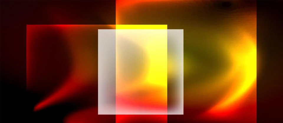 Glass squares with neon shiny light abstract background Illustrazione stock