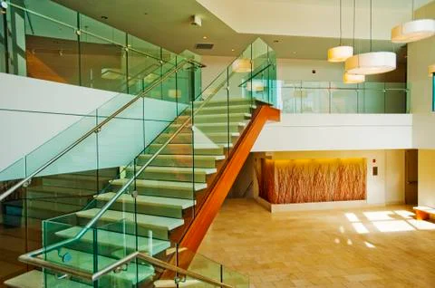 Glass staircase Stock Photos