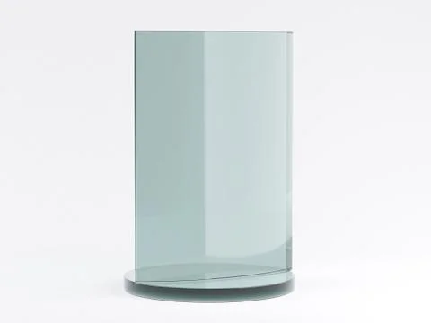 Glass stand for booklets on white background. Mockup. 3D Stock Illustration