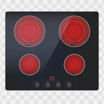 Glass Surface of electric hob Stock Illustration