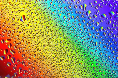 The glass surface glistens with tiny droplets that catch and refract light, c Stock Illustration