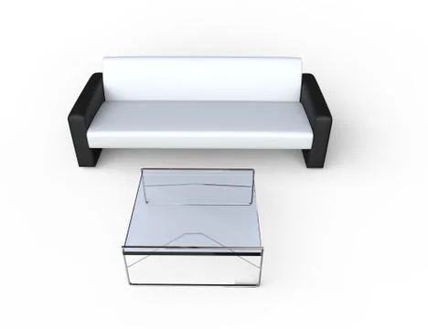 Glass Table And A Couch Stock Illustration