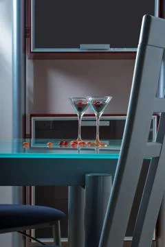 Glass table Foto stock