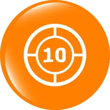 Glass target web icon, button isolated on white background Stock Illustration