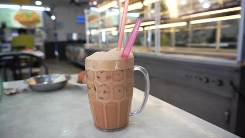 Glass of tea ice  Stock Footage 194468474