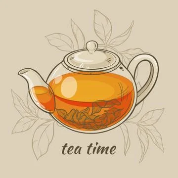 Glass teapot Stock Illustration