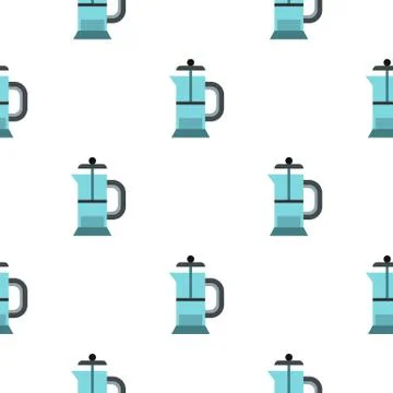 Glass teapot pattern seamless Illustrazione stock