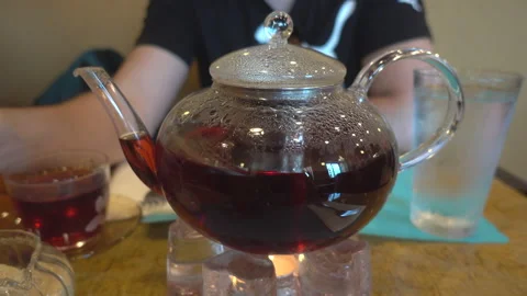 Glass Teapot with Removable Infuser Stock-Footage 145812719