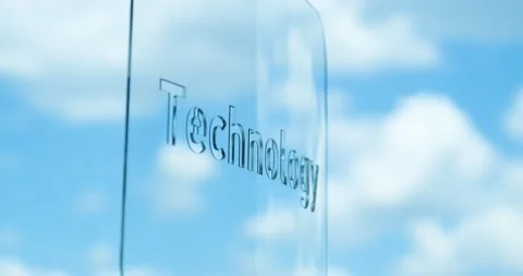 Glass technology Lettering and Clouds in the Background 動画素材 197483431
