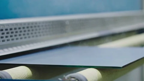 Glass tempering process Stock Footage 232943010