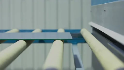 Glass tempering process Stock Footage 232943178