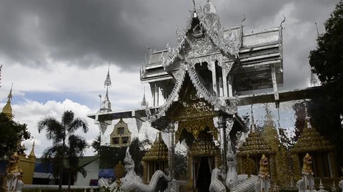 Glass temple with panning. 스톡 동영상 79745285