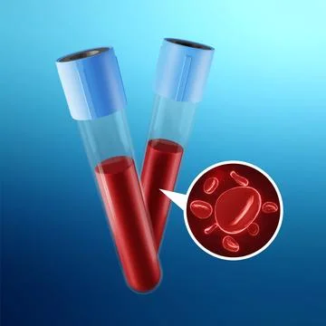 Glass test tubes on blue background Stock Illustration