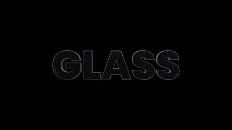 Glass text with digital glass effect animation isolated on black background Stock Footage 329954457