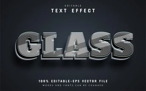 Glass text, editable text effect Illustrazione stock