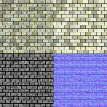 Glass tiles seamless generated texture (with diffuse, bump and normal map) Stock Illustration