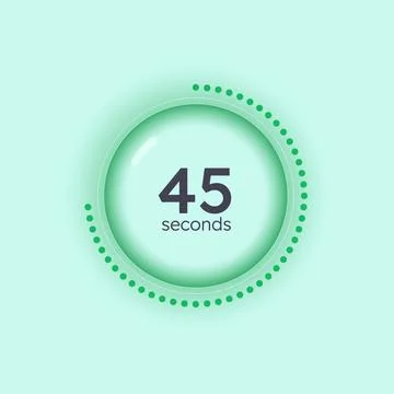 Glass translucent circular countdown seconds Illustrazione stock