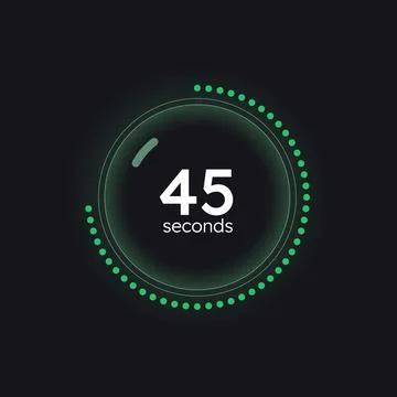Glass translucent countdown timer on dark background Stock Illustration
