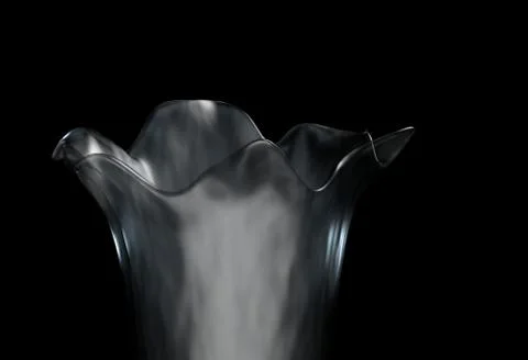 Glass translucent vase on a black background 3d illustration Stock Illustration
