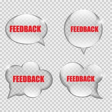Glass Transparency Feedback Speech Bubble Vector Illustration Stock Illustration