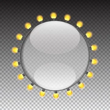 Glass Transparency Frame with Lamp Bulb Vector Illustration Illustrazione stock
