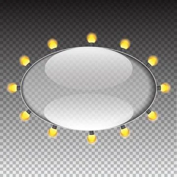 Glass Transparency Frame with Lamp Bulb Vector Illustration イラスト素材