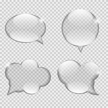 Glass Transparency Speech Bubble Vector Illustration Stock Illustration