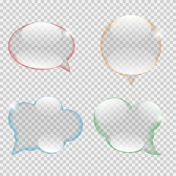 Glass Transparency Speech Bubble Vector Illustration Stock Illustration