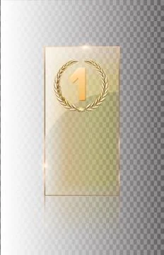 Glass transparent banner. Vector glass plates with a place for inscriptions Stock Illustration