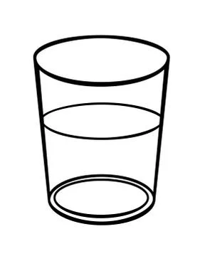 Glass transparent glass - vector linear picture for coloring. Stock Illustration