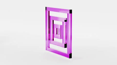 Glass transparent rectangle 3d geometric shape. Techno or business looping Stock Footage 274053555