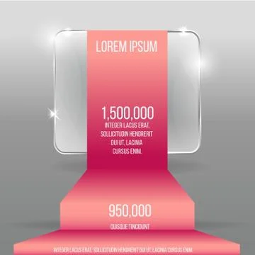 Glass transparent vector rectangle with colorful label template Stock Illustration