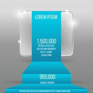 Glass transparent vector rectangle with colorful label template Stock Illustration