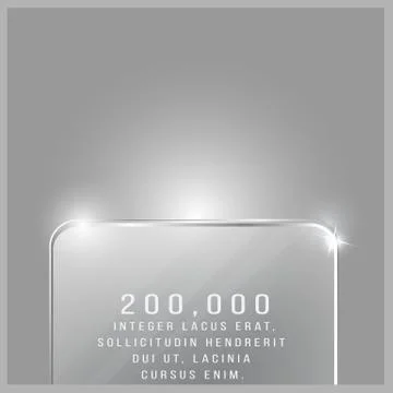 Glass transparent vector rectangle part label template Illustrazione stock