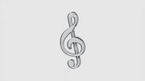 Glass Treble Clef Floating - 4K Loop Video stock 346908394