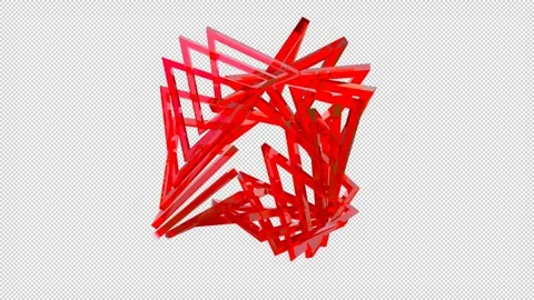 Glass triangles rotate in a circle. Alpha channel Stock Footage 263015224