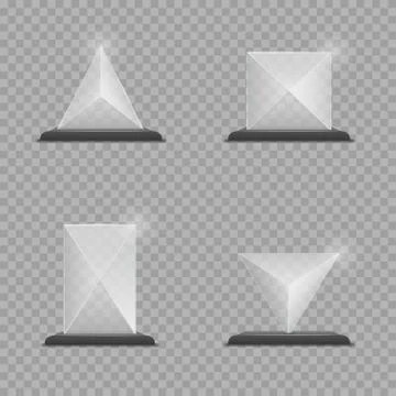 Glass Trophy Award set Stock Illustration