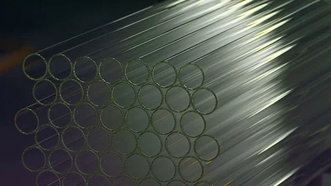 Glass tubes with the refraction of light Stock Footage 71077673
