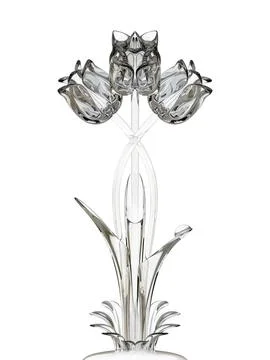 Glass Tulip 3D Design Element Stock Illustration